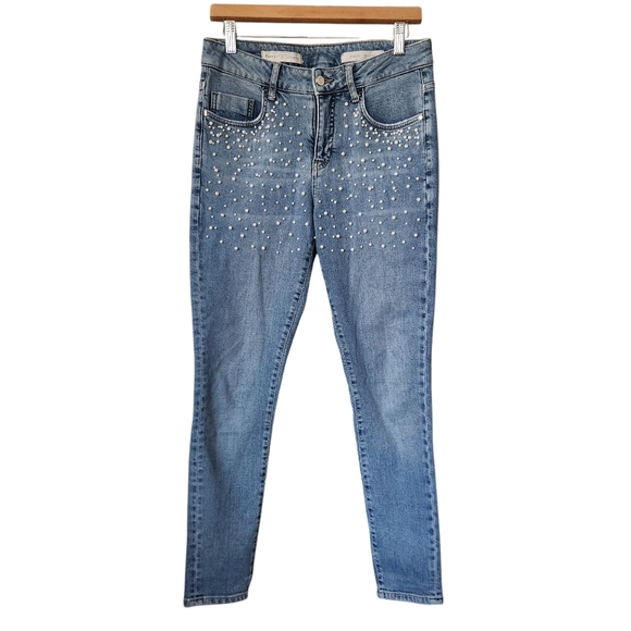 Pilcro and the Letterpress Script Pearl Skinny Denim Jeans Women's Size 28 - Picture 1 of 14